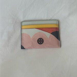 Multicolor tory Burch card holder